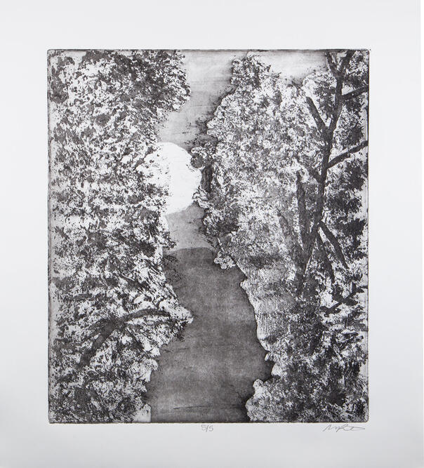 promised land, aquatint on bfk rives, 2019