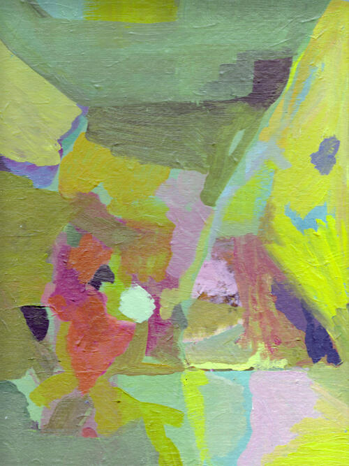 meadow, acrylic on panel, 12 x 9 inches, 2025