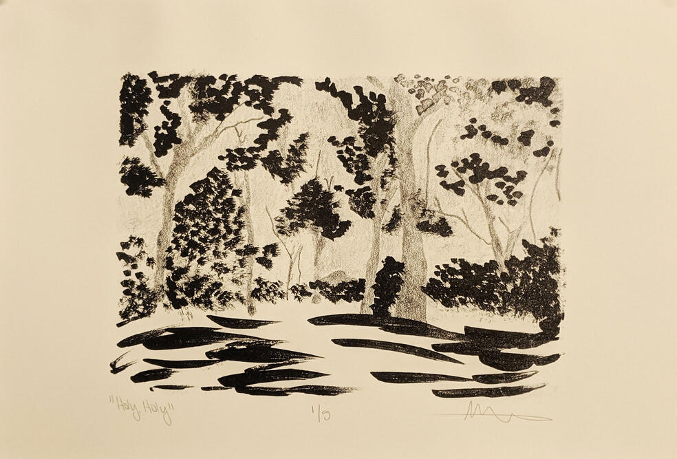 holy, holy, lithograph on arches, 2020