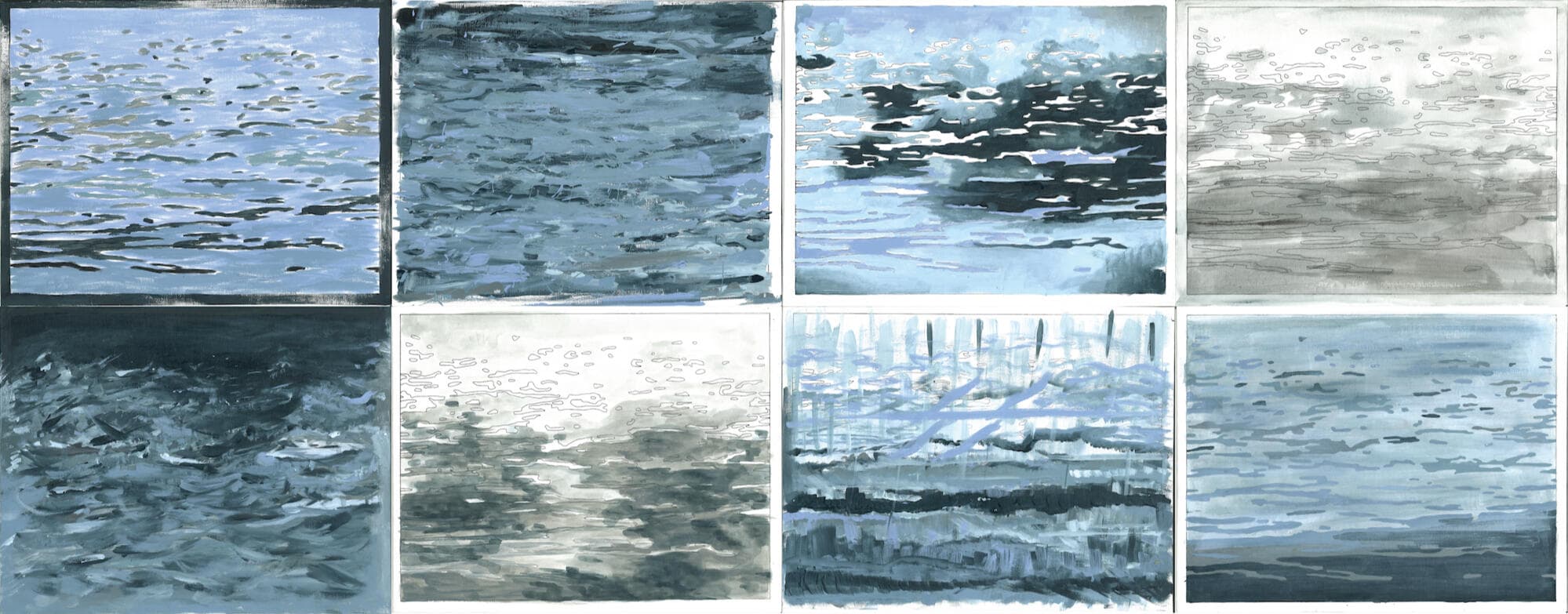 completed water paintings, 2021